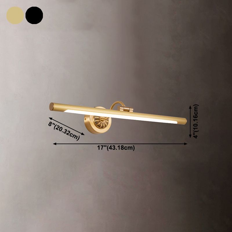 Modern Style Linear Shape Wall Sconce Metal 1 Light Sconce Light for Shower Room