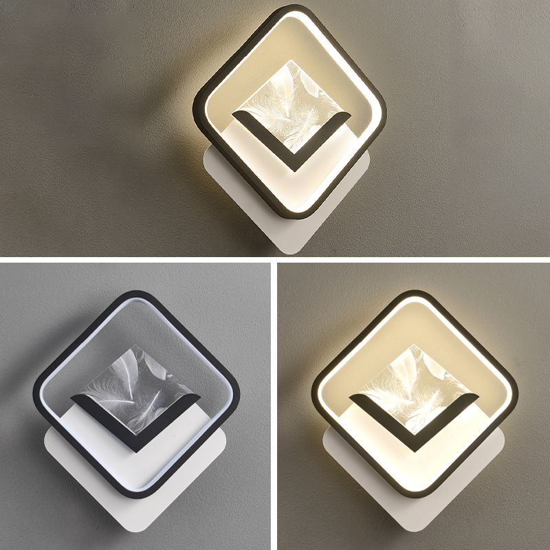 Fun a parete a parete geometrica bianca