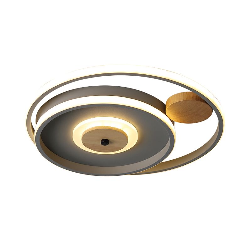Multi-cirkel slaapkamer plafond armatuur acryl Nordic 16,5/20,5 inch brede LED inbouwlamp in grijs