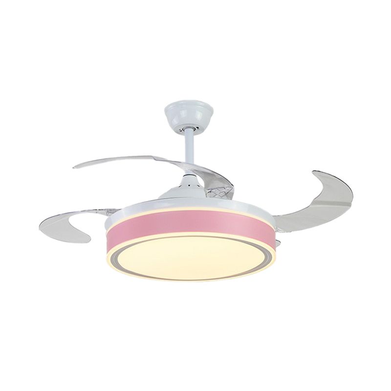 Lampe lampe per ventola a sospensione rotonde in acrilico round 4 lampe semifulto a LED moderno per camera da letto, largo 20 "