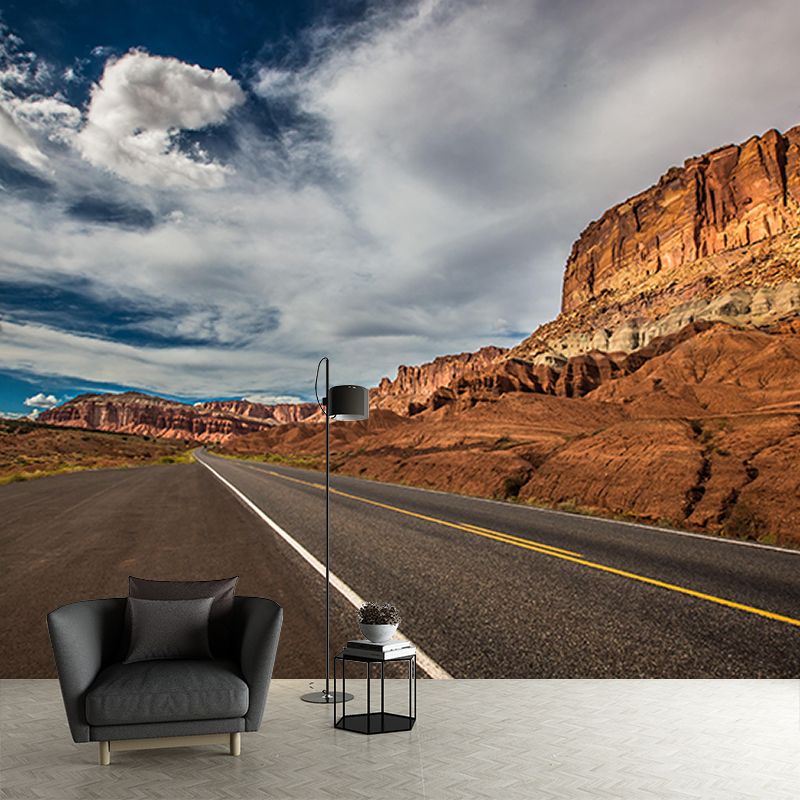 Photography Washable Wallpaper Highway Sitting Room Wall Mural