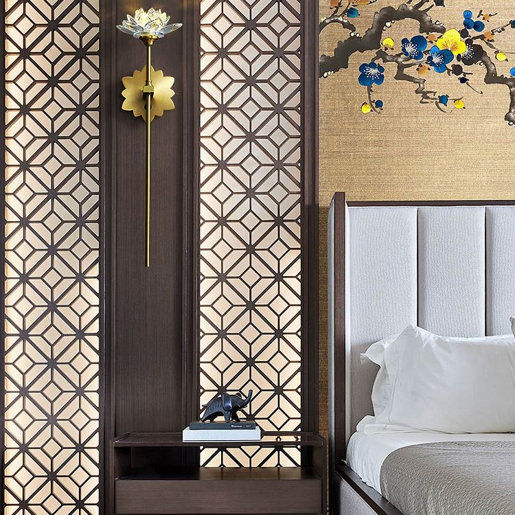 Crystal Floral Wall Sconce Lighting Simplicity Style Sconce Light Fixture in Gold