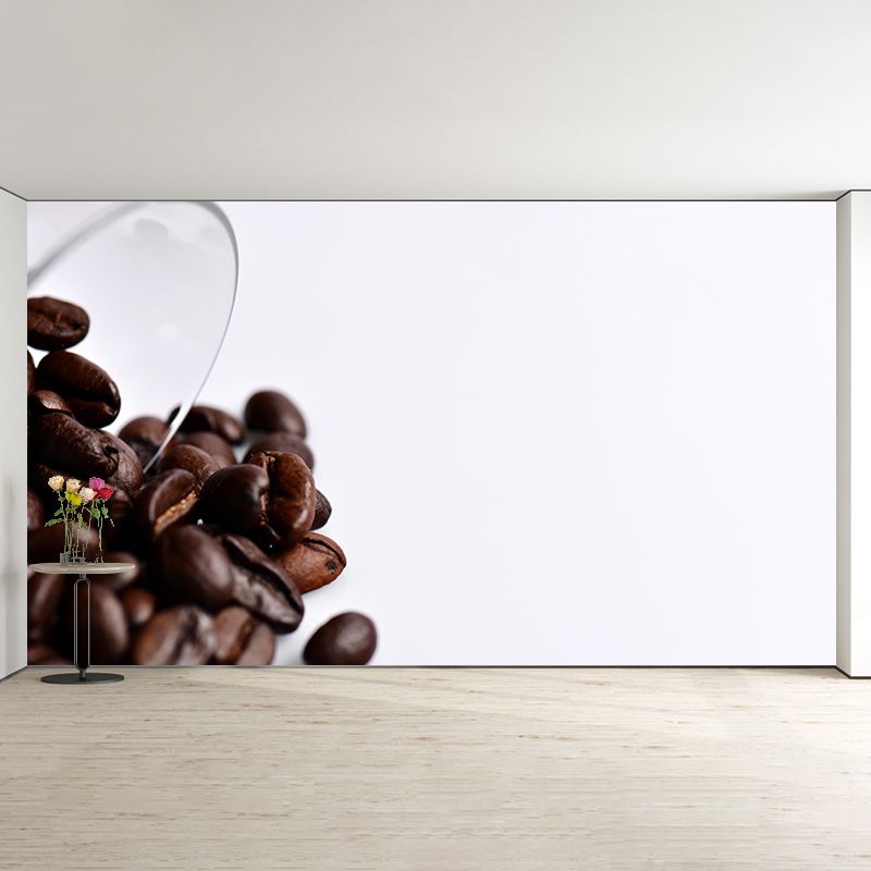 Customized Fragrant Coffee Beans Mural Wall Decor Eco-friendly Wallpaper for Coffee Shop