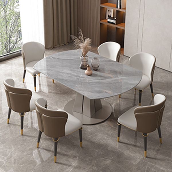 Luxury Sintered Stone Top Table Extendable Round Table with Pedestal Base