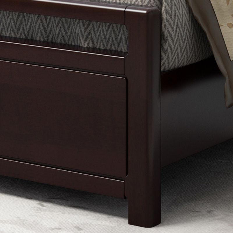 Solid Wood Traditional Panel Bed Tufted Standard Bed with Headboard