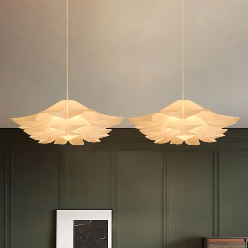 Flower Pendant Ceiling Light Contemporary Style Acrylic White Hanging Pendant Light