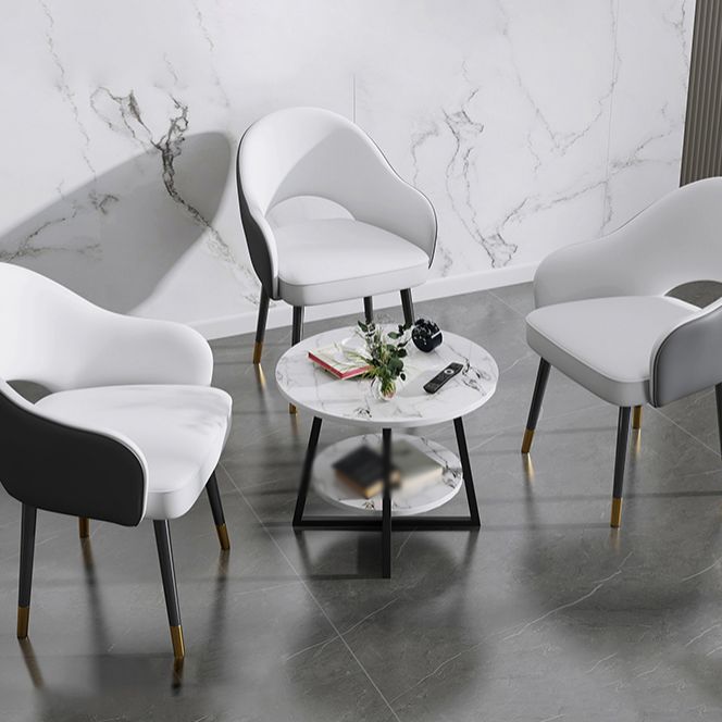 Ensemble de chaises en métal de Style Glam européen, chaise de cuisine et de salle à manger à bras arrière ouvert