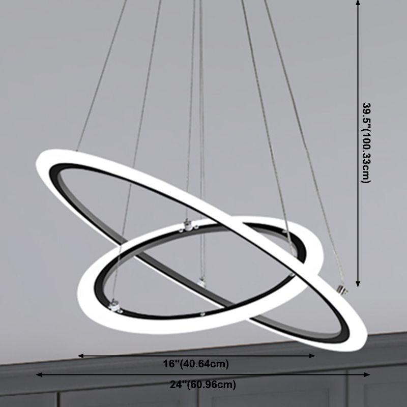 Moderne stijl ring kroonluchter verlichtingsarmaturen multi -lichten metaalhangend plafondlicht