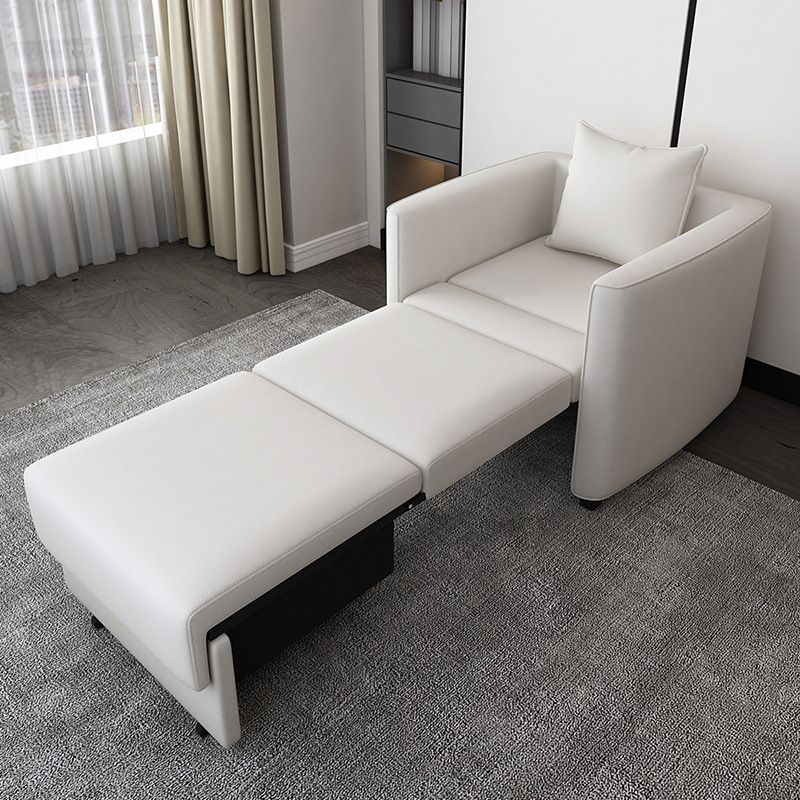 Metal Frame Futon Chairs Faux leather Square Arms Sofa Bed with Upholstered, 31.49" Wide