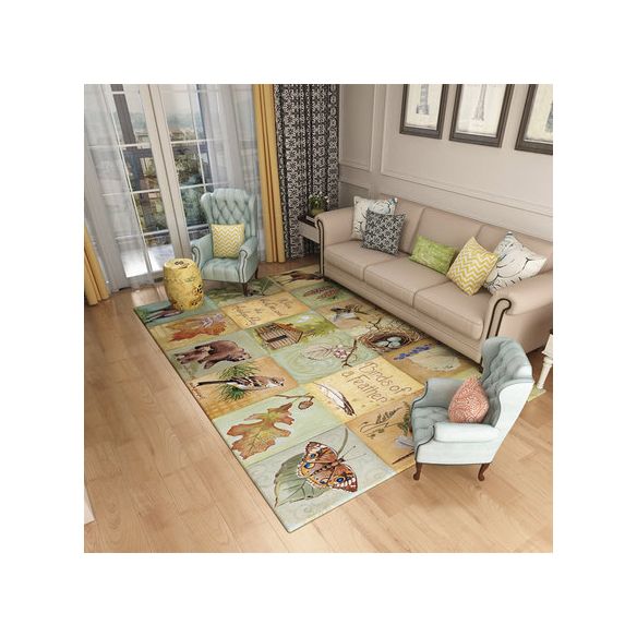 Nordic Geometric Pattern Rug Multi-Color Polypropylene Carpet Anti-Slip Washable Stain Resistant Rug for Great Room