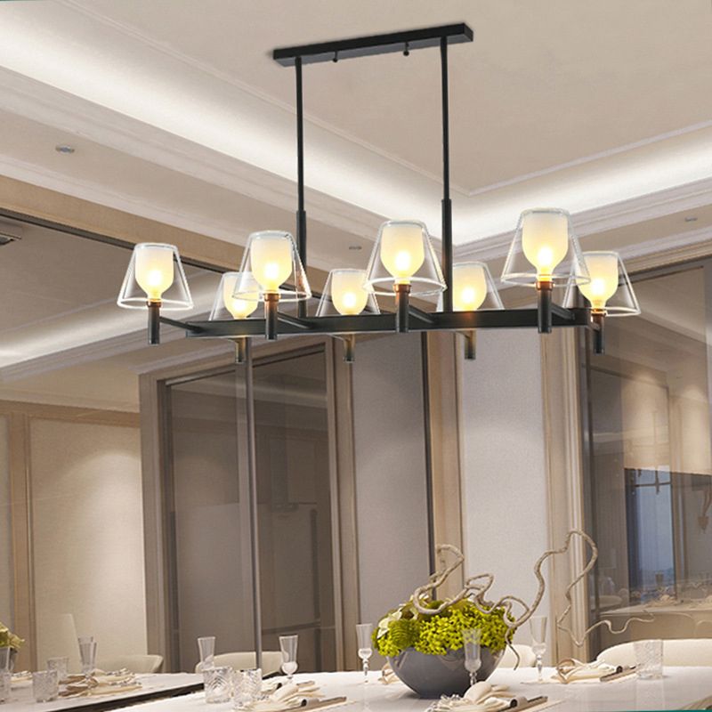 Industrial Sputnik Island Lighting Fixtures Glass Island Lighting in Black