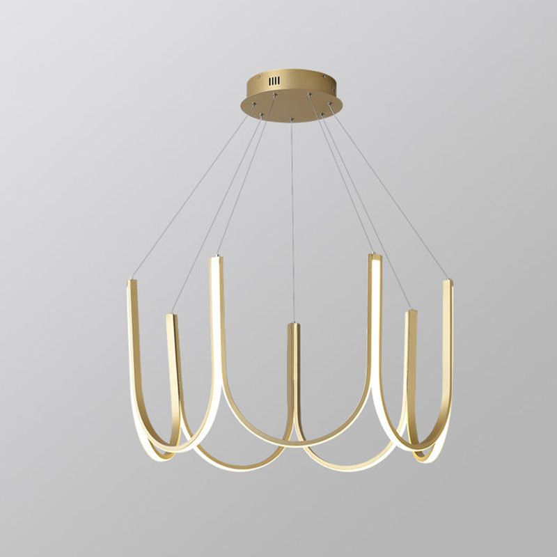 Modern Style Simplicity Line Chandelier Acrylic LED Pendant Light for Living Room
