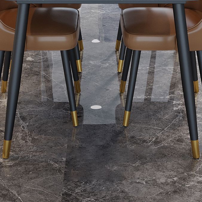 Industrial Kitchen Dinner Table Rectangle Stone 4 Legs Dining Table