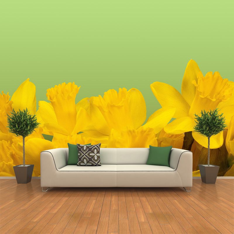 Flower Mildew Resistant Wallpaper Illustration Sleeping Room Wall Mural