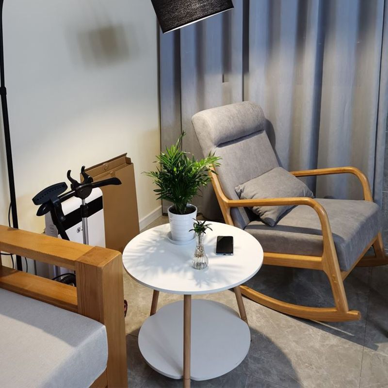 Modern Rocker Chair Upholstered With Gray Frame Glider for Living Room