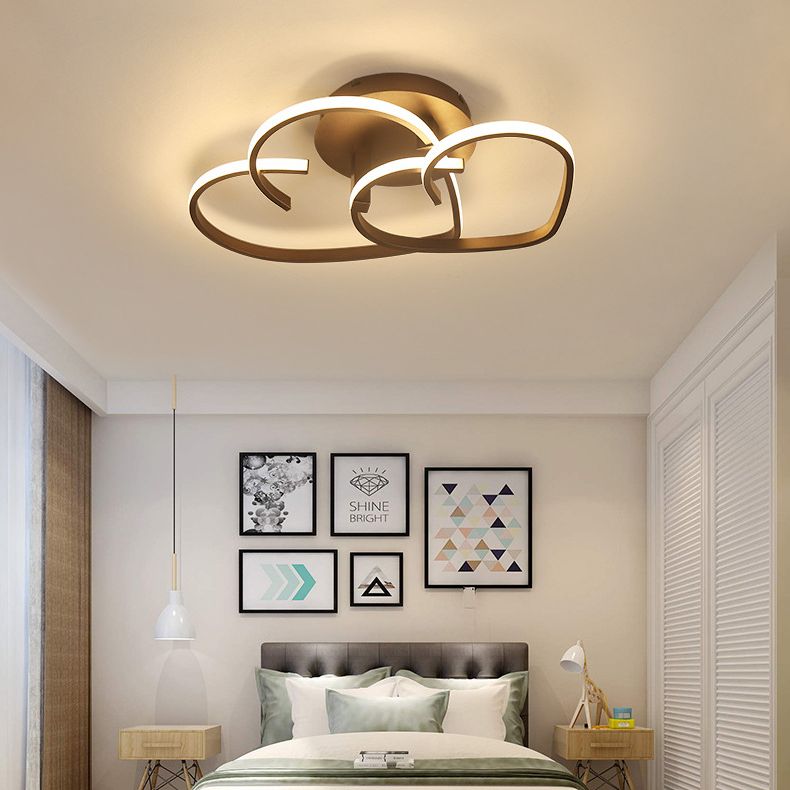 Corazón Semi Flush Montaje Luz de luz Contemporánea Acrílico Techo de montaje Luz de luz para dormitorio