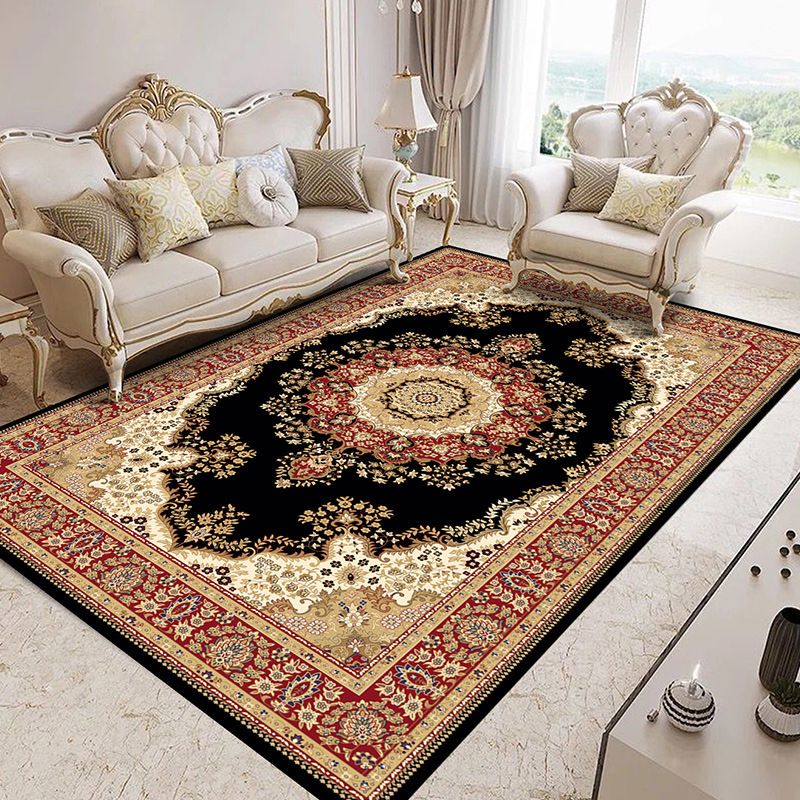 Modern European Area Rug Rectangle Polyester Stain Resistant Indoor Rug