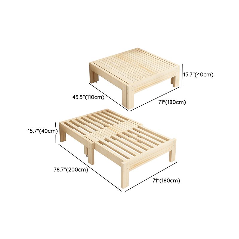 Scandinavian Styled Natural Platform Bed Solid Wood Kid Bed
