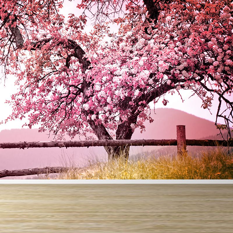 Home Decor Cherry Flower Mural Wallpaper Customized Modern Wall Covering for Kitchen