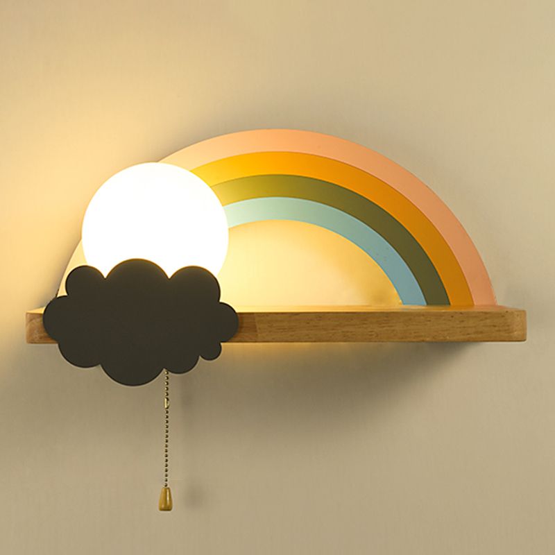 1-Licht-Glaswandbeleuchtung Kinderstil Ballform Wandmontage Leuchte in Weiß