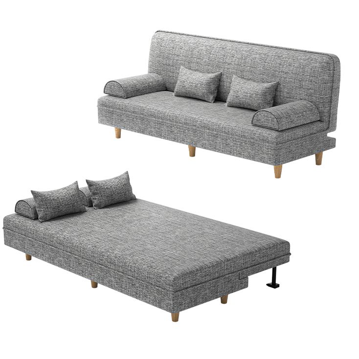 Linen Contemporary Armless Adjustable Sofa Convertible Sofa for Living Room, Apartment