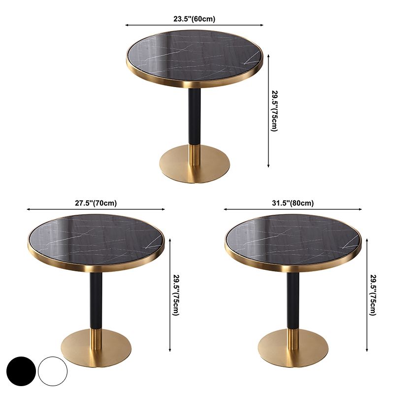 Luxury Style Marble Scratch Resistant Dining Table Single Pedestal Base Round Table for Home