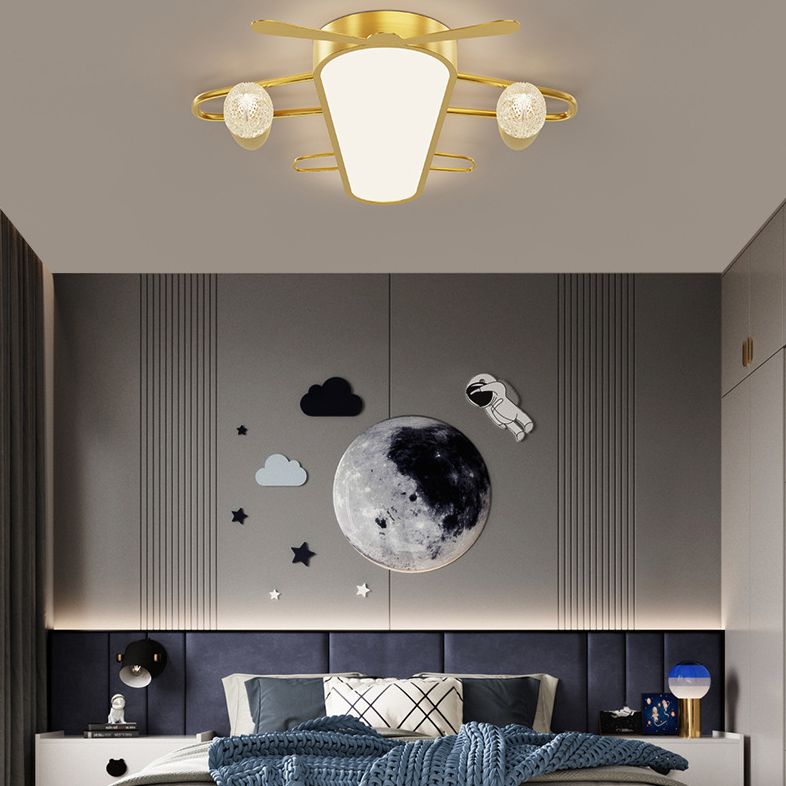 Moderno Techo De La Aeronave Minimalista Del Techo De La Luz De Montaje Del Metal De Oro De La Luz De Montaje Del