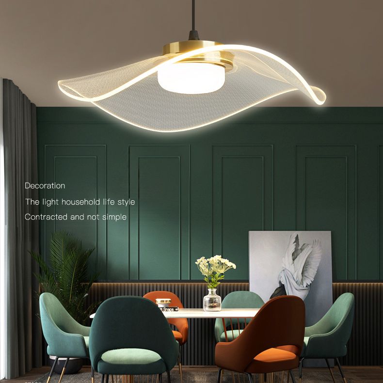 LED 1 Head Pendant Light Modern Style Simple Acrylic Ceiling Pendant Light for Dinning Room