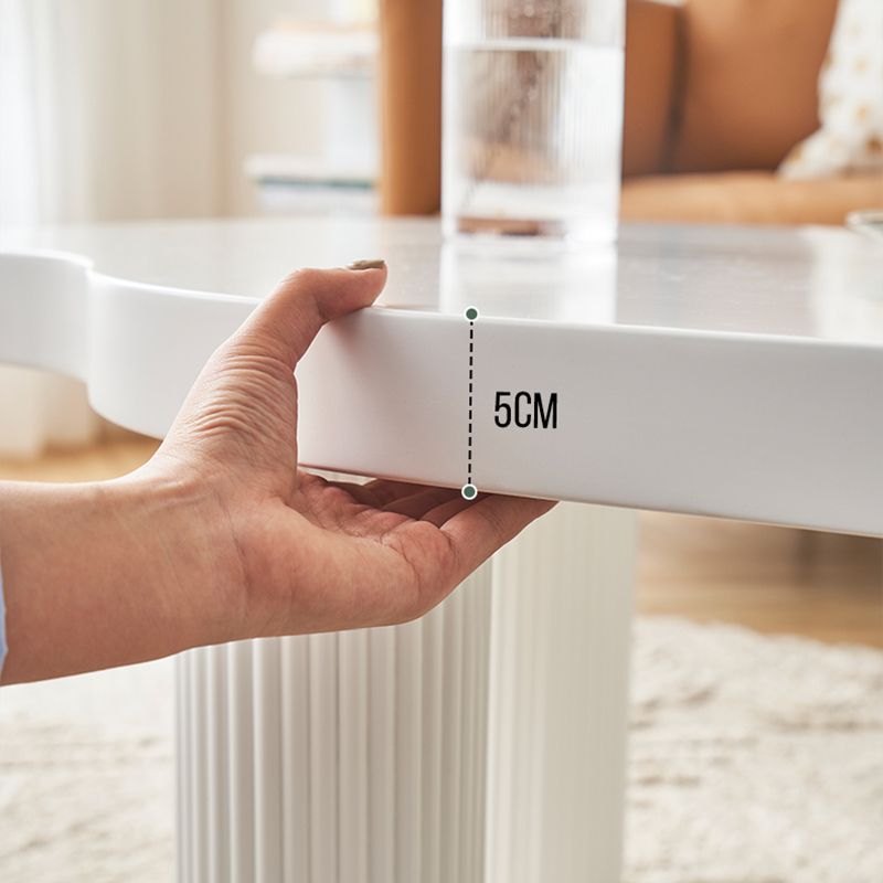 Modern Free Form 3/4 Legs Coffee Table White Wood Coffee Table Set