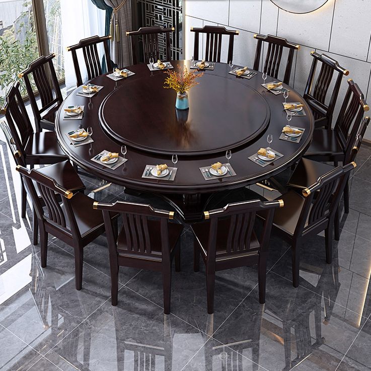 Solid Wood Dining Table Traditional Round Dinner Table for Dining Room
