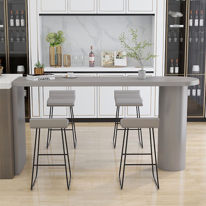 Free Form Industrial Bar Height Table Pine Solid Wood Bar Table with Double Pedestal