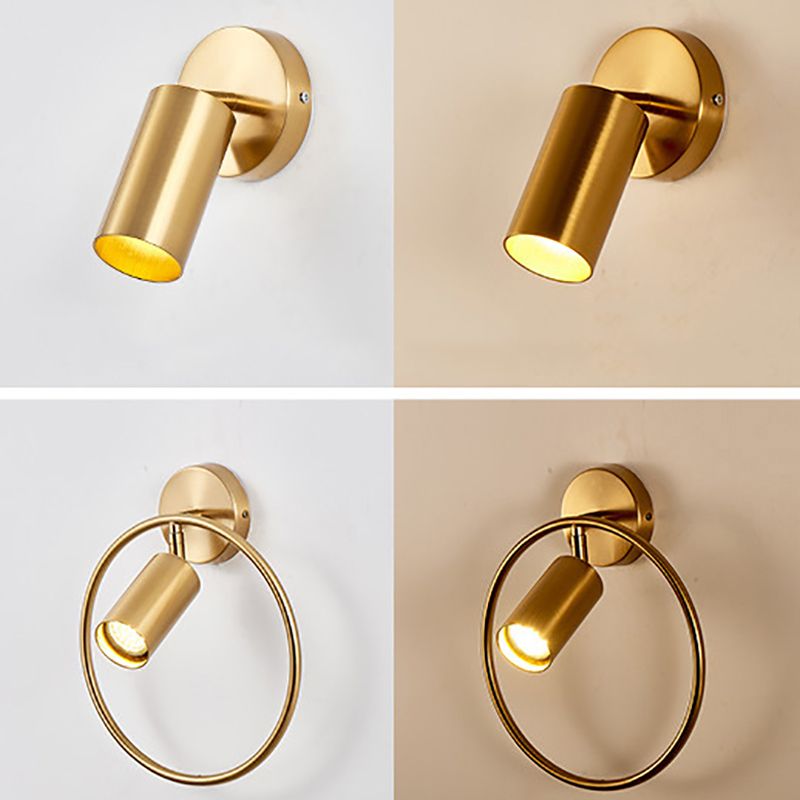 Single Golden/Black Contemporary Wall Mounted Sconce LED Iron Wall Light