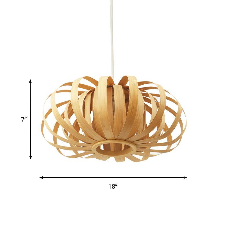 Lámpara de madera de 1 luces de lámpara de madera de lámpara nórdica con cable ajustable, 18 "/21.5" /24.5 "W