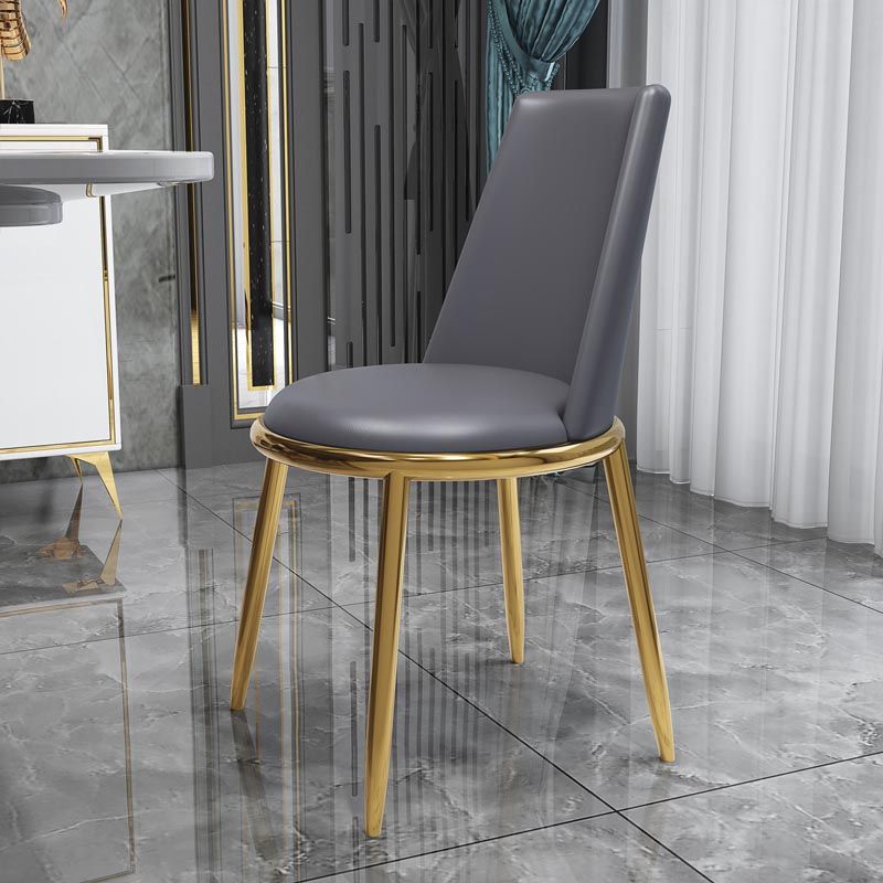 Glam Dining Side Chair Upholstered Side Chair with Gold Legs for Dining Room