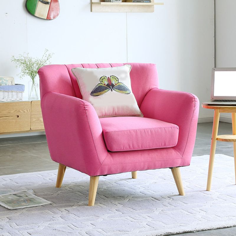 Modernism 1/3-seater Fabric Sofa Flared Arm Sofa with Wood Legs