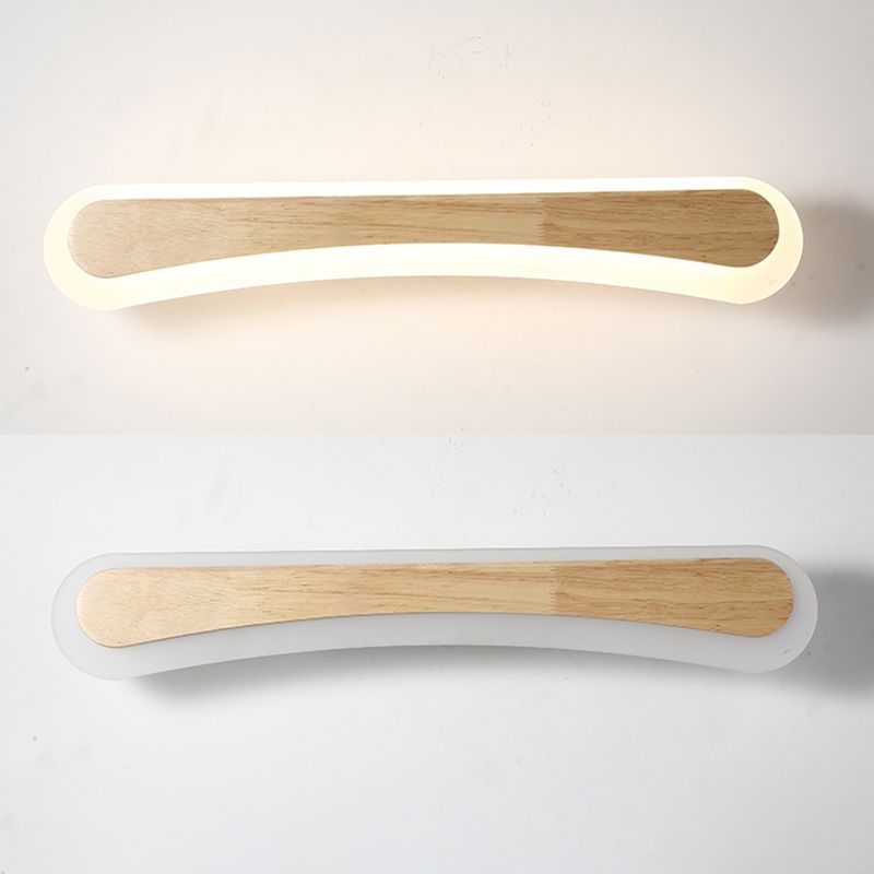 1 Light Linear Vanity Wall Lights Modern Style Wood Vanity Wall Sconce