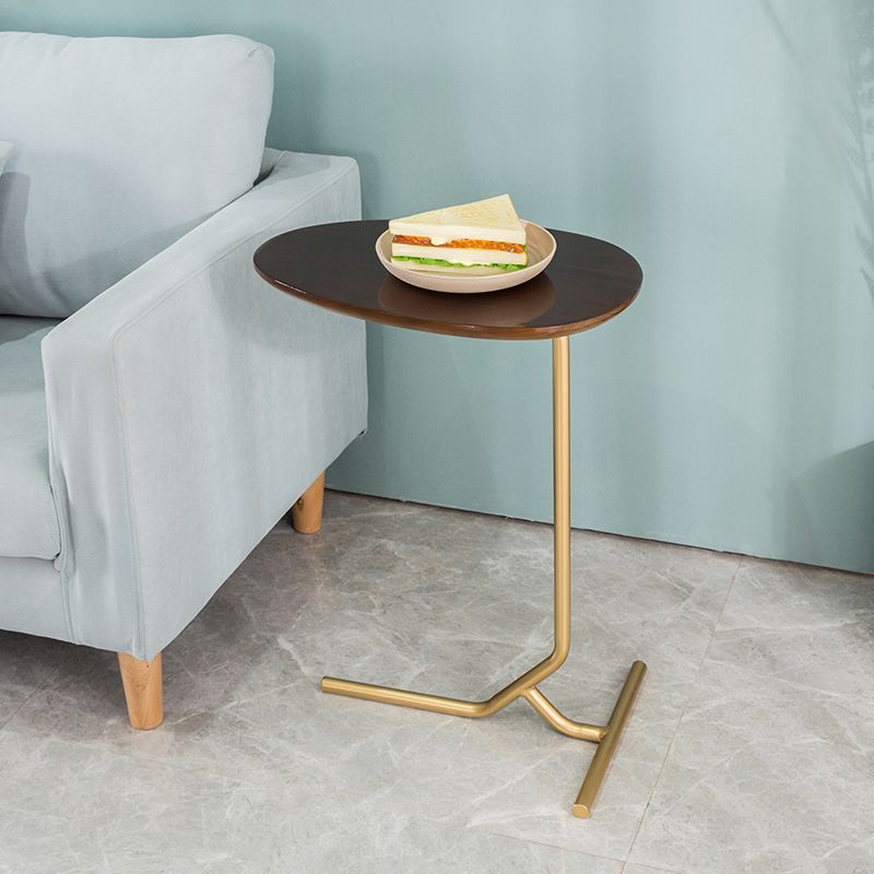 Wood Pedestal Side Table Modern Minimalist End Table for Living Room