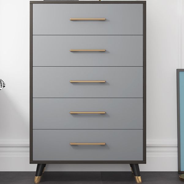 Classic Glam Wood Storage Chest Dresser Gray Bedroom Dresser