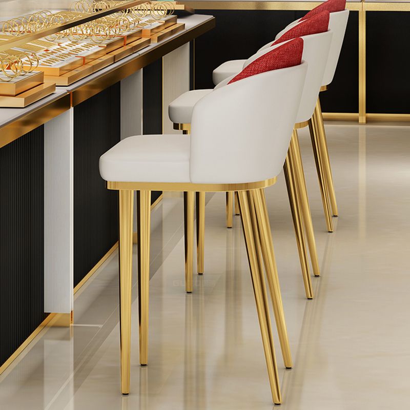 Nordic Design Upholstered Bar Stools for Home Armless Low Back Stools with Cushion