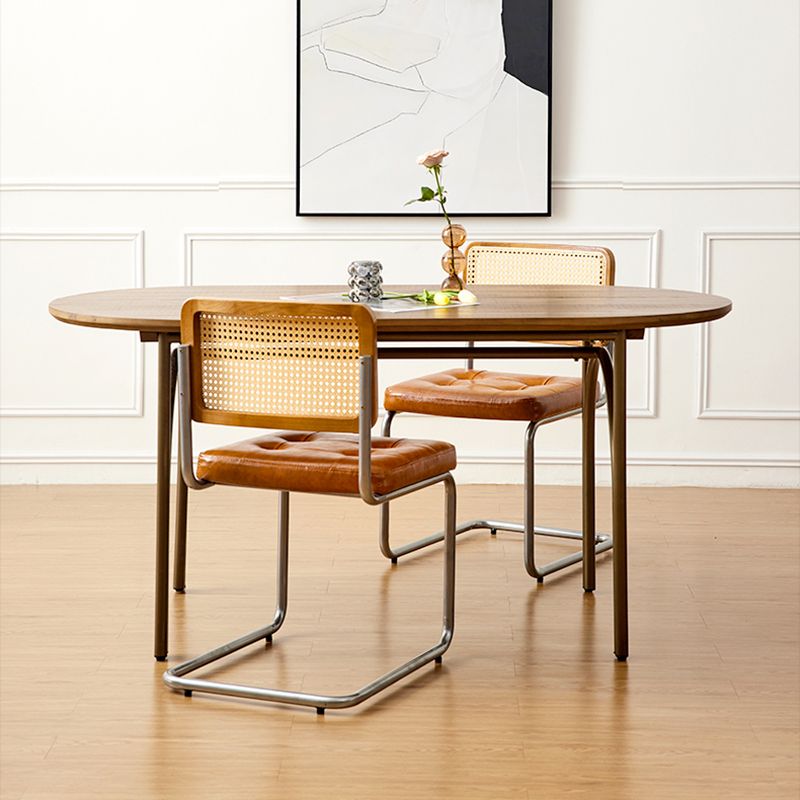 Solid Wood Dining Table Oval Modern Dinner Table for Dining Room