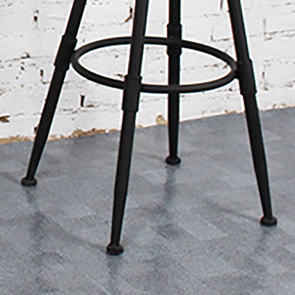Industrial Rotatable Armless Counter Stool Iron Bar Stool with Pedal