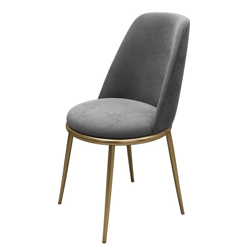 Armless Dining Chairs Glam Style Velvet Side Chairs for Dining Room