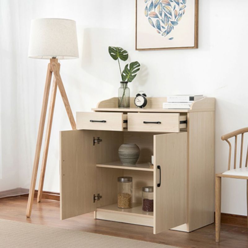 35.4" Tall 2 - Door and 2 - Drawer Accent Cabinet Faux Wood Storage Cabinet