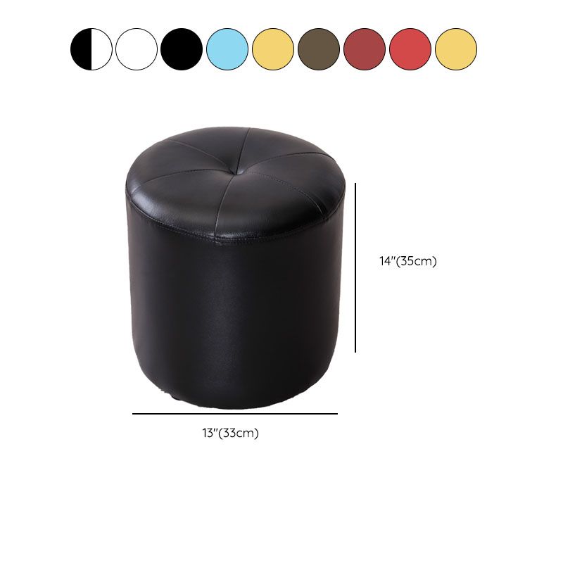 Genuine Leather Standard Stool Modern Style Simple Round Stool