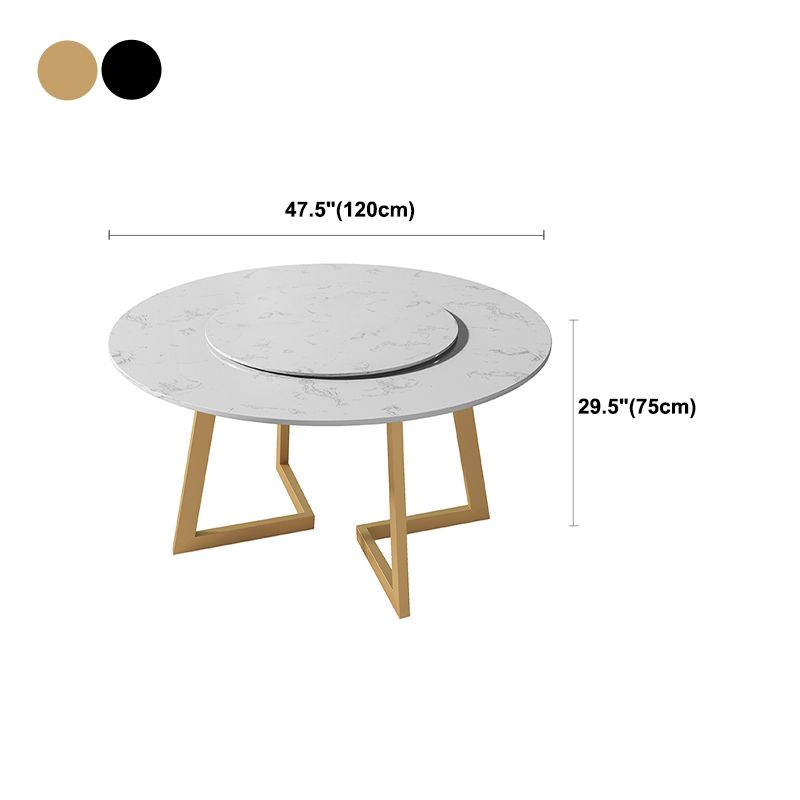 1/4/5/7 Pcs Metal Glam Dining Room Set with Round Table and Chairs Dining Set