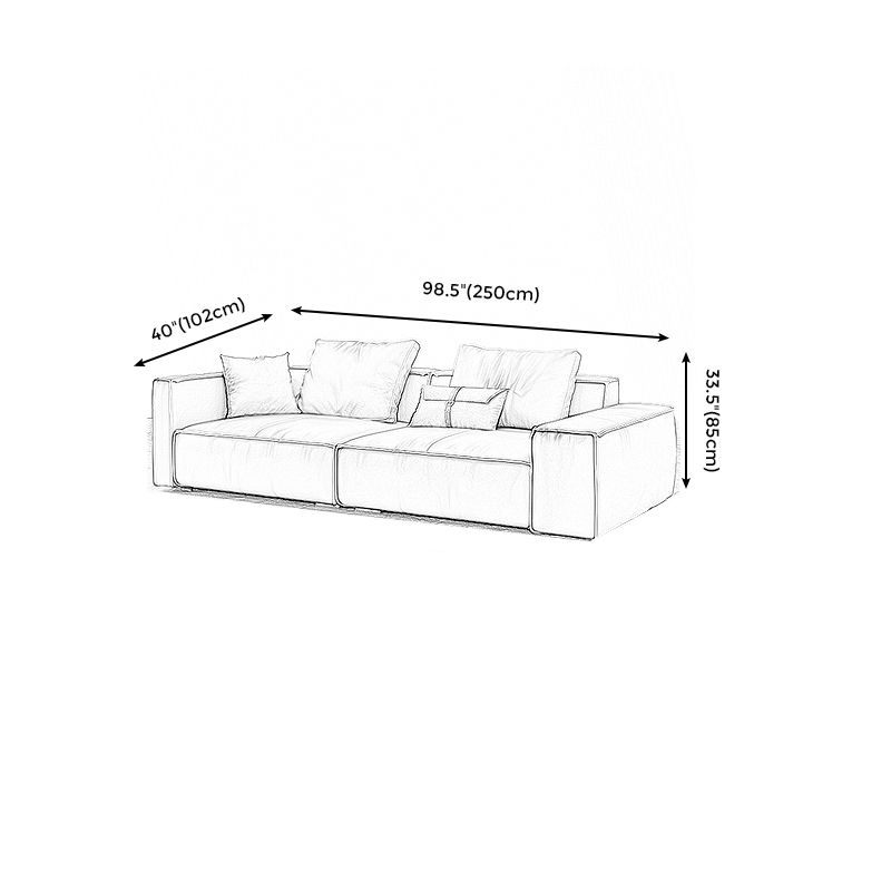 Genuine Leather Pillowed Back Cushions Sofa and Sectional with Wear Resistant