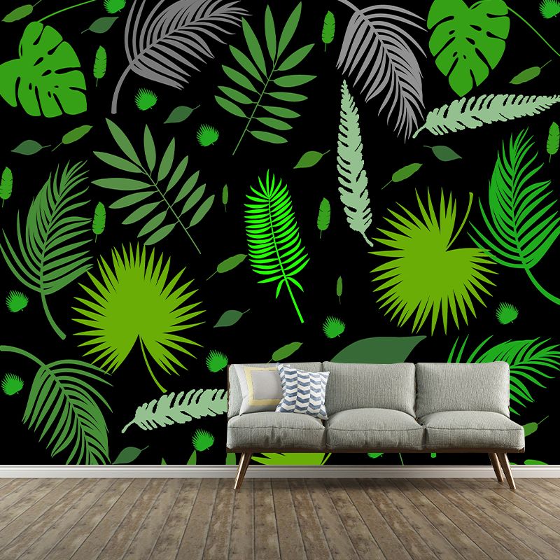 Horizontal Illustration Mural Wallpaper Tropical Plants Room Wall Mural