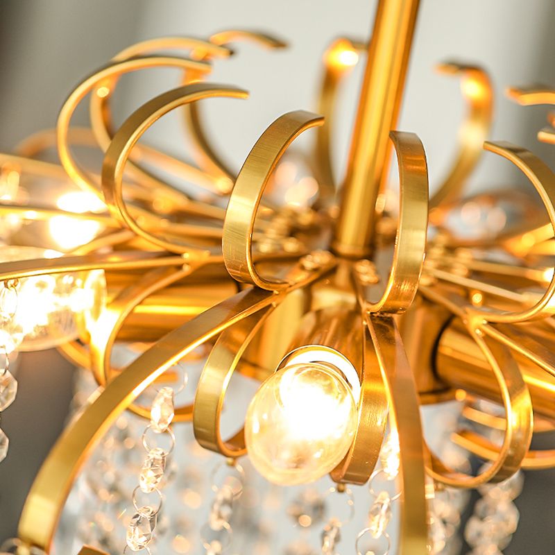 Traditional Chandelier Light Fixtures Multi-Head Crystal Suspension Pendant Lamps