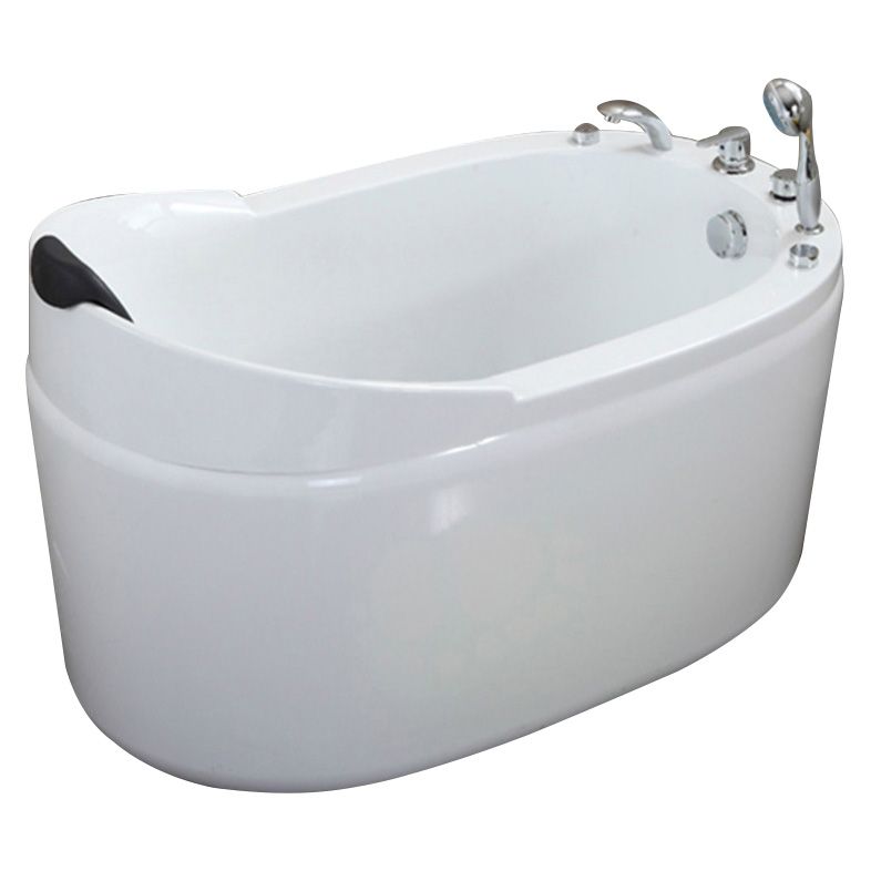 Stand Alone Acrylic Bathtub Modern Oval Left-Hand Drain Bath Tub