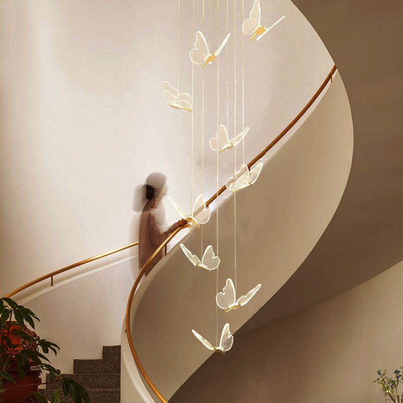 LED Butterfly Anhänger Kronleuchter nordischer Schmetterlingsleuchte für Dachbodenstreppe